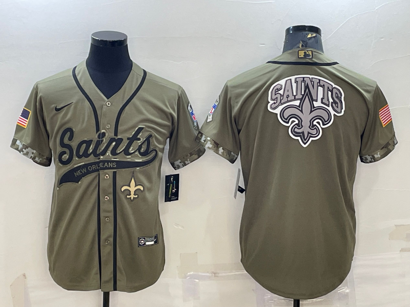 Men's New Orleans Saints Olive 2022 Salute To Service Retired Player Limited Jersey1