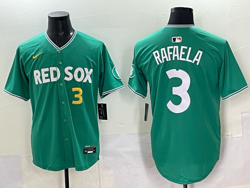 Men's Boston Red Sox Ceddanne Rafaela #3 Green 2025 City Connect Replica Player Jersey