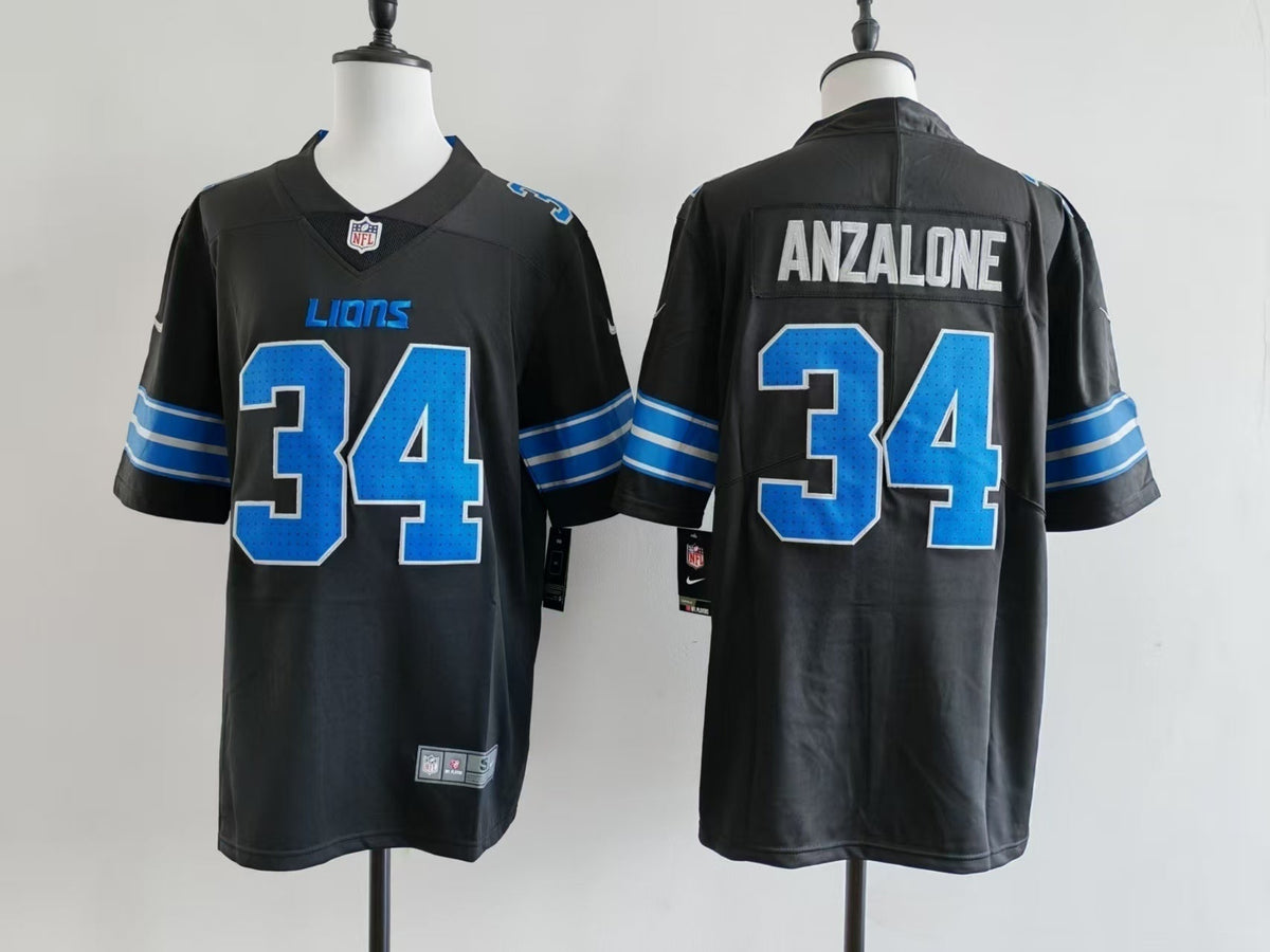 Men's Detroit Lions Alex Anzalone Jersey -  Black
