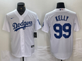 Men's Los Angeles Dodgers Joe Kelly #99 White Replica Player Jersey1