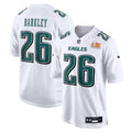 Men's Philadelphia Eagles Saquon Barkley  Tundra White Super Bowl LIX Fashion Game Jersey