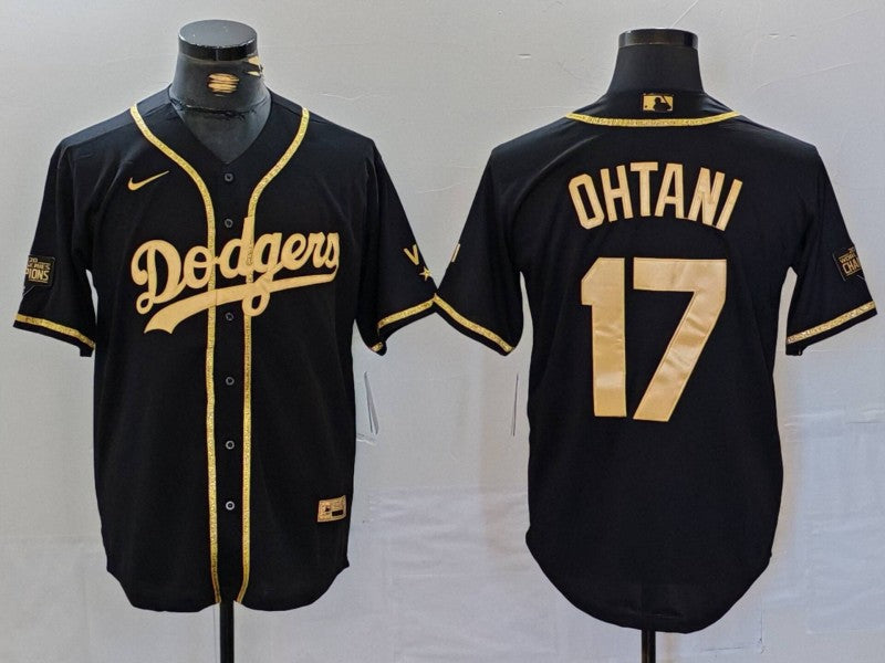 Men's Los Angeles Dodgers Shohei Ohtani #17 Black Game Team Jersey1