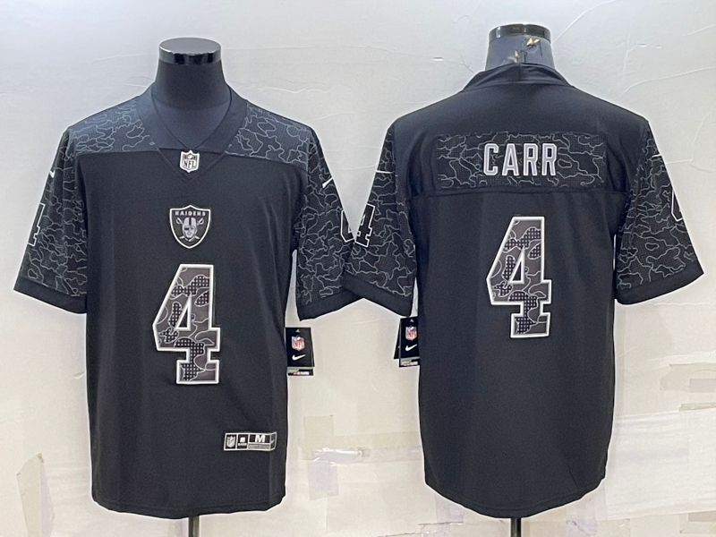 Men's Las Vegas Raiders Derek Carr #4 Black RFLCTV Limited Jersey1