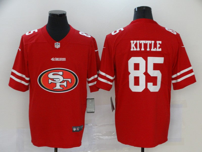 Men's San Francisco 49ers George Kittle #85 Red Player Game Jersey1