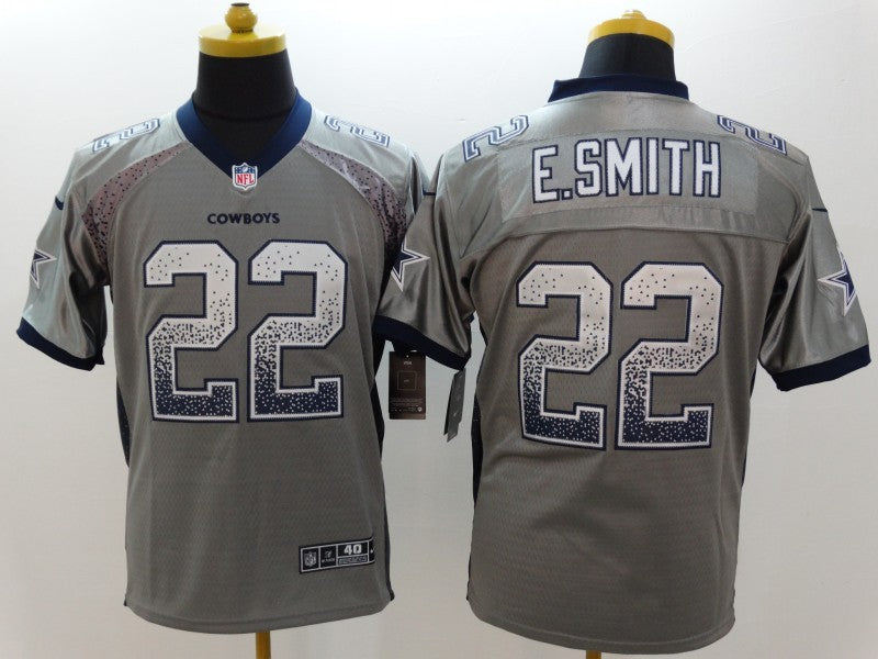 Men's Dallas Cowboys Emmitt Smith #22 Gray Game Jersey1