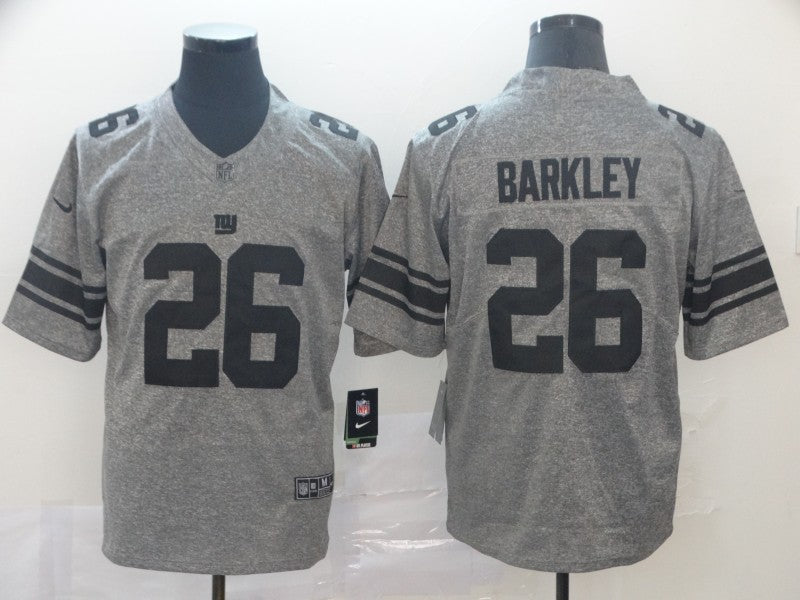 Men's New York Giants Saquon Barkley #26 Gray Game Jersey1