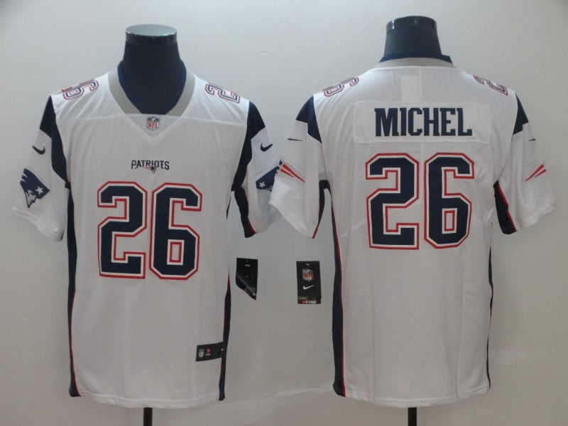Men's New England Patriots Sony Michel #26 White Game Jersey1