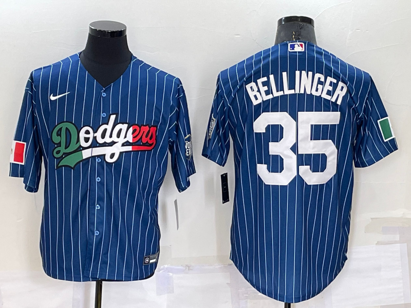 Men's Los Angeles Dodgers Cody Bellinger #35 Blue Stitched Baseball Jersey1