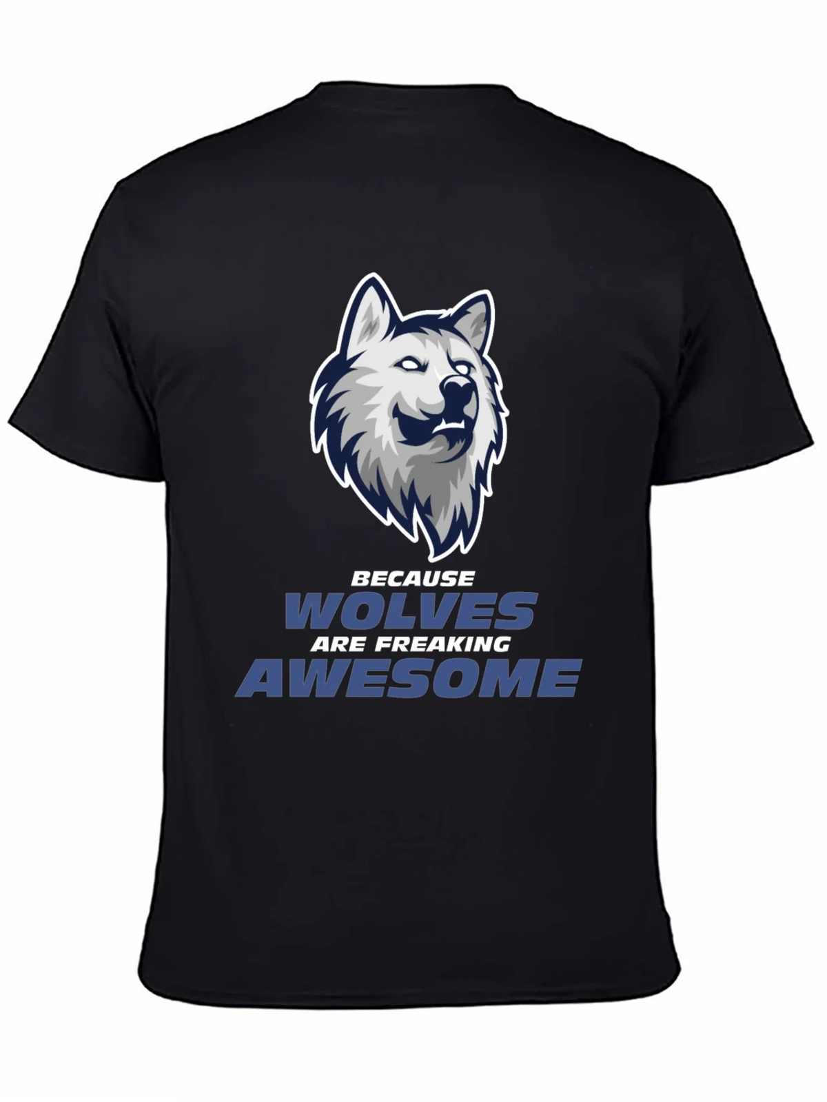 Wolf Graphic Tee - Wolves Are Awesome Black T-Shirt