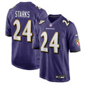 Men's Baltimore Ravens Malaki Starks  Purple 2025  Draft First Round Pick Game Jersey