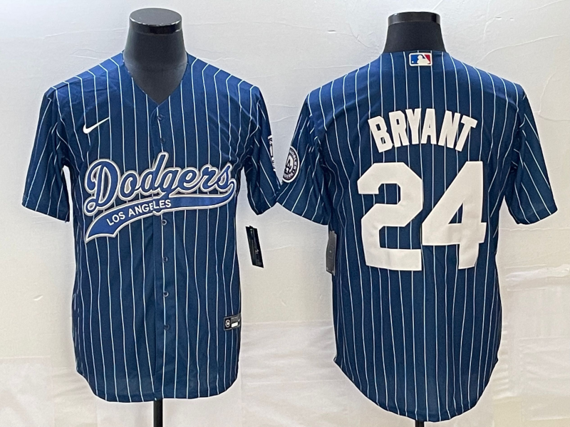 Men's Los Angeles Dodgers Kobe Bryant #24 Blue Player Jersey1 Joint Edition