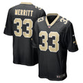 Kirk Merritt New Orleans Saints  Team Game Jersey -  Black