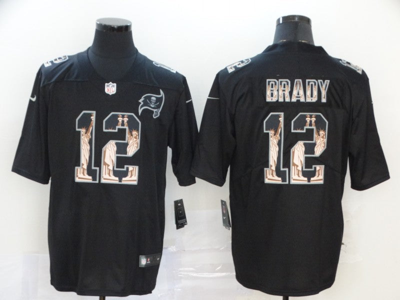 Men's Tampa Bay Buccaneers #12 Tom Brady Black Authentic Player Game Jersey1