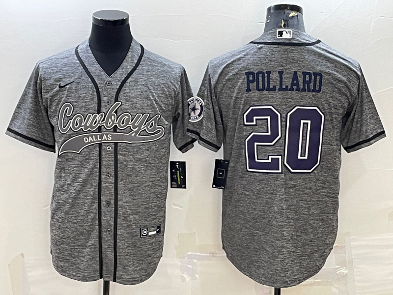 Men's Dallas Cowboys Tony Pollard #20 Gray Player Jersey1 Joint Edition
