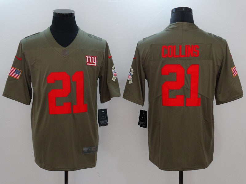 Men's New York Giants Landon Collins #21 Brown Game Jersey1