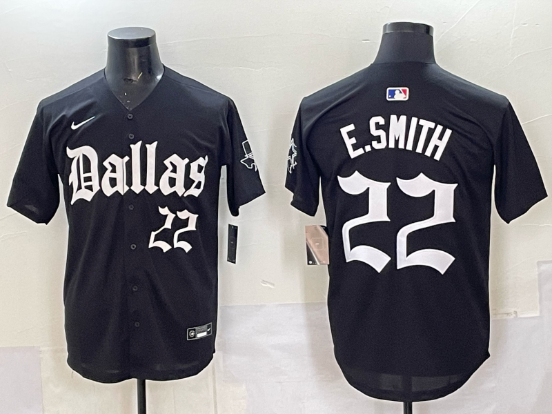Men's Dallas Cowboys Emmitt Smith #22 Black Team Game Player Jersey