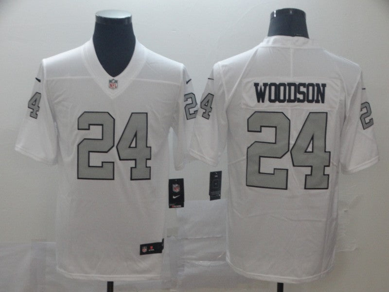 Men's Las Vegas Raiders Charles Woodson #24 White Game Jersey1