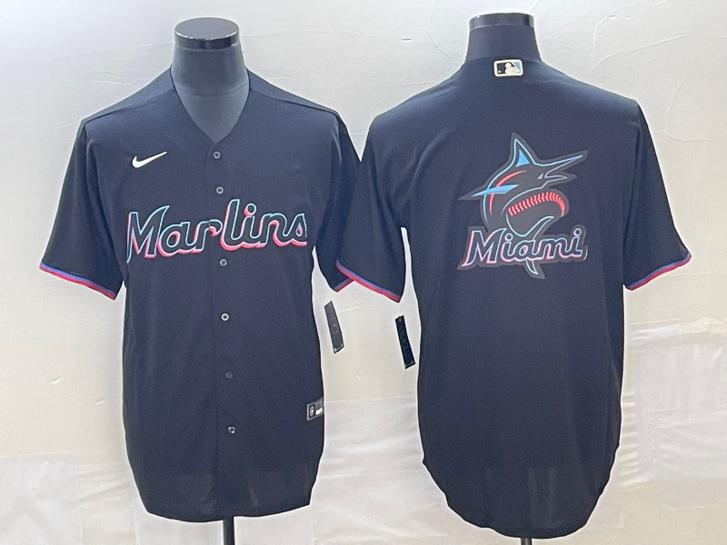 Men's Miami Marlins Black Alternate Replica Team Jersey