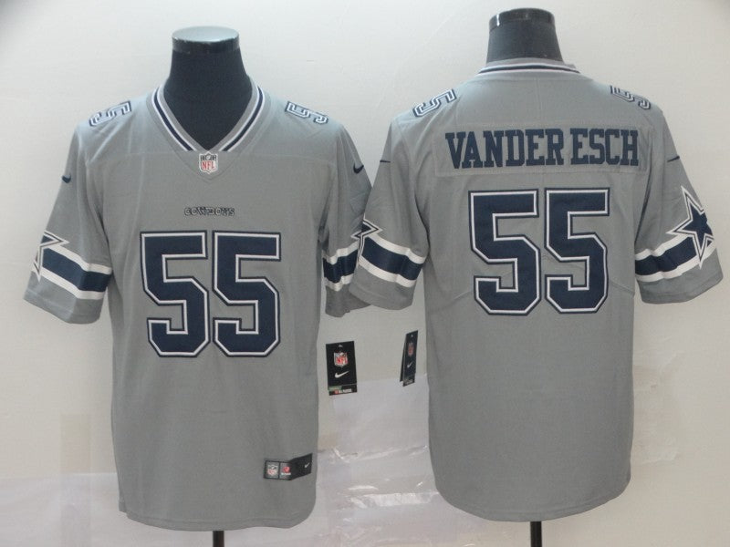 Men's Dallas Cowboys Leighton Vander Esch #55 Gray Inverted Legend Jersey1