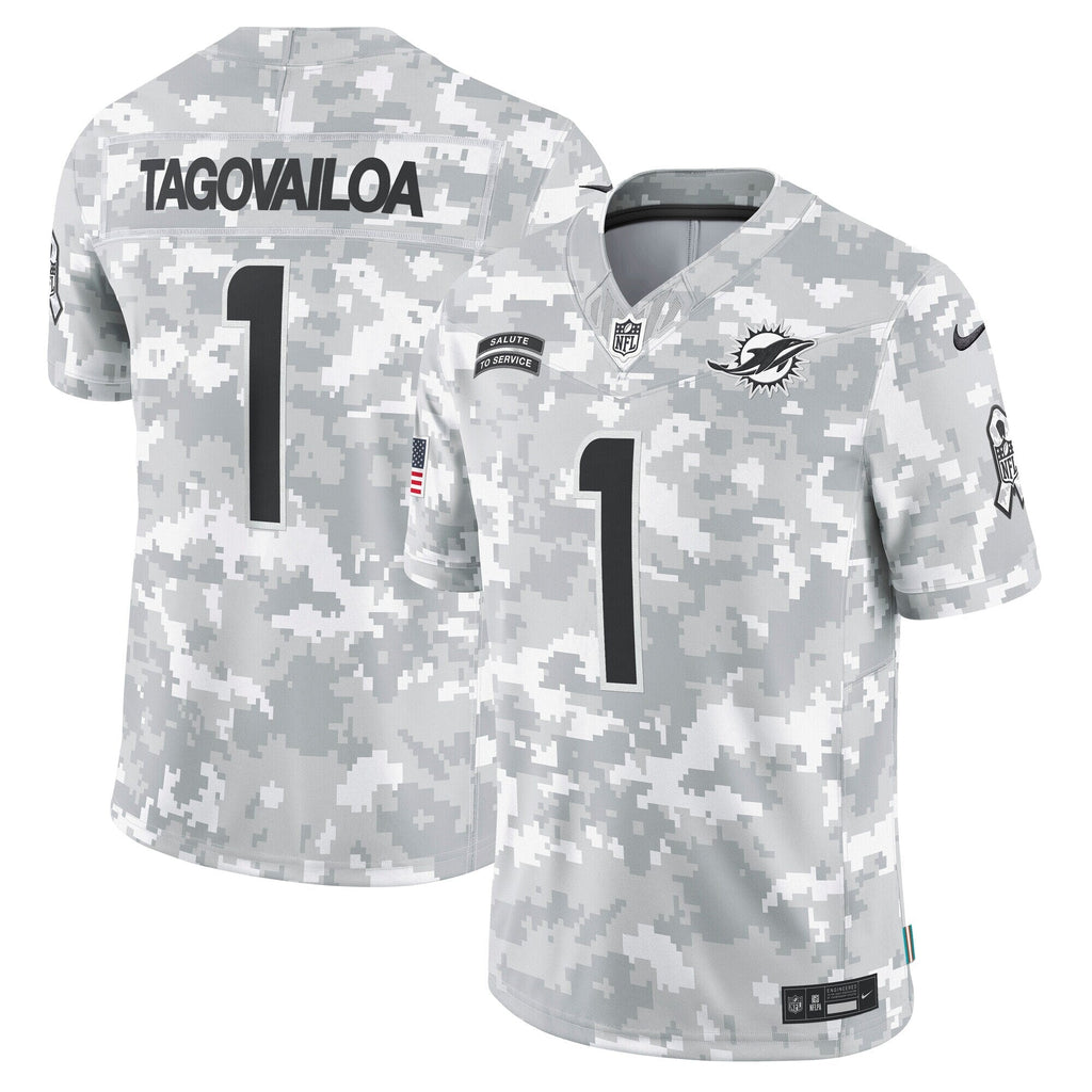 Tua Tagovailoa Miami Dolphins  2024 Salute to Service Limited Jersey - Arctic Camo
