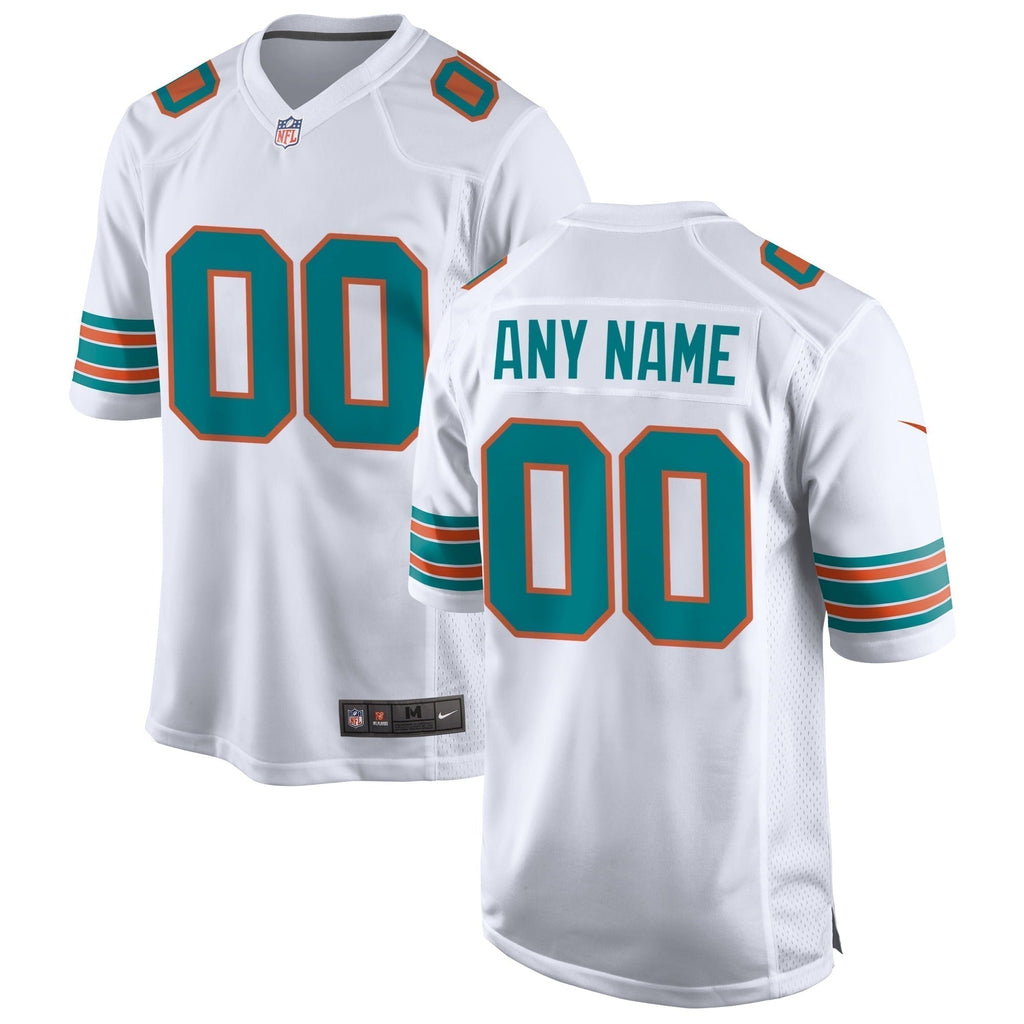 Miami Dolphins  Alternate Custom Game Jersey - White