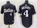 Men's Dallas Cowboys Dak Prescott #4 Black Team Game Player Jersey