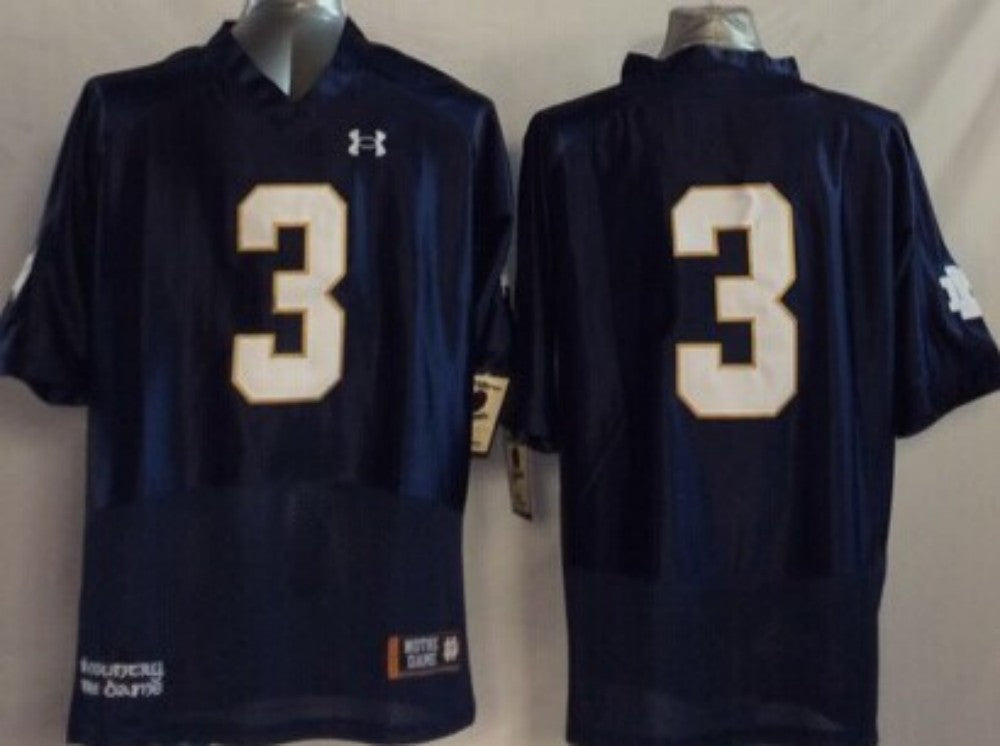 Men's Notre Dame Fighting Irish Joe Montana #3 Navy Player Game Jersey