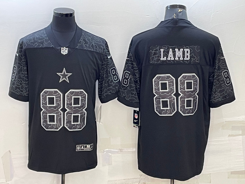 Men's Dallas Cowboys CeeDee Lamb #88 Black RFLCTV Limited Jersey1
