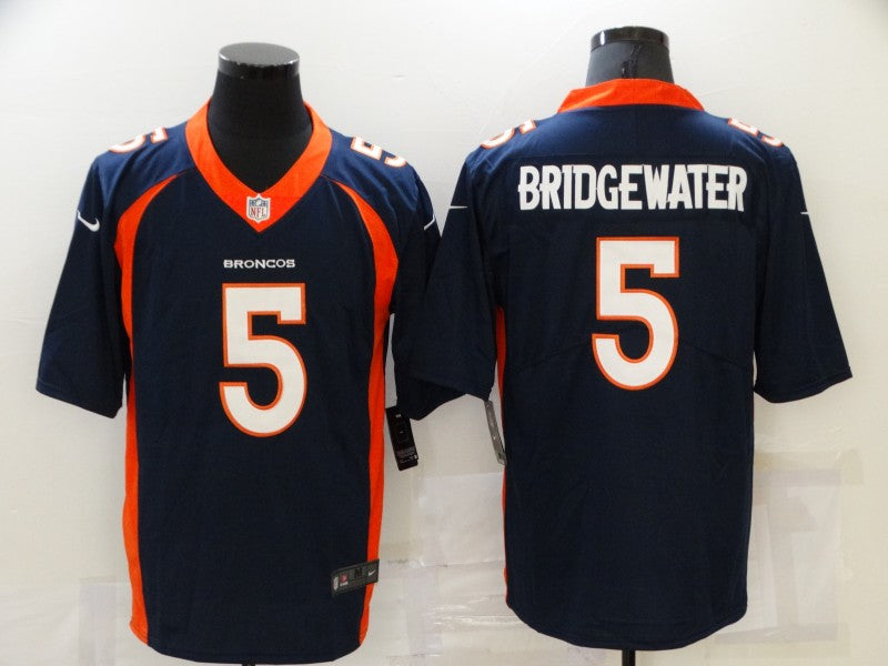 Men's Denver Broncos Teddy Bridgewater #5 Navy Game Jersey1