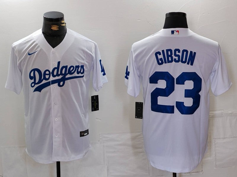 Men's Los Angeles Dodgers Kirk Gibson #23 White Home Replica Player Jersey1