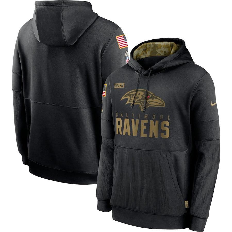 Men's Baltimore Ravens  2020 Salute to Service Hoodie1 Black