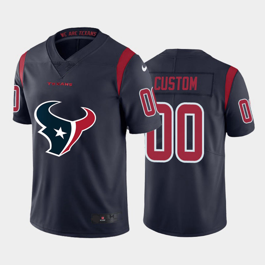 Custom1 Houston Texans Navy Team Big Logo Color Rush Limited Jersey1 Stitched American Football Jerseys