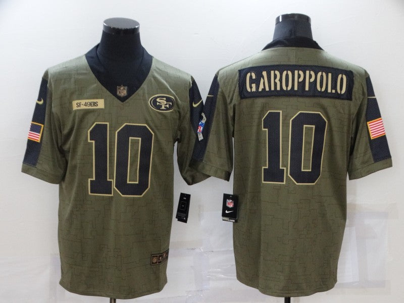 Men's San Francisco 49ers Jimmy Garoppolo #10 Brown Player Game Jersey1