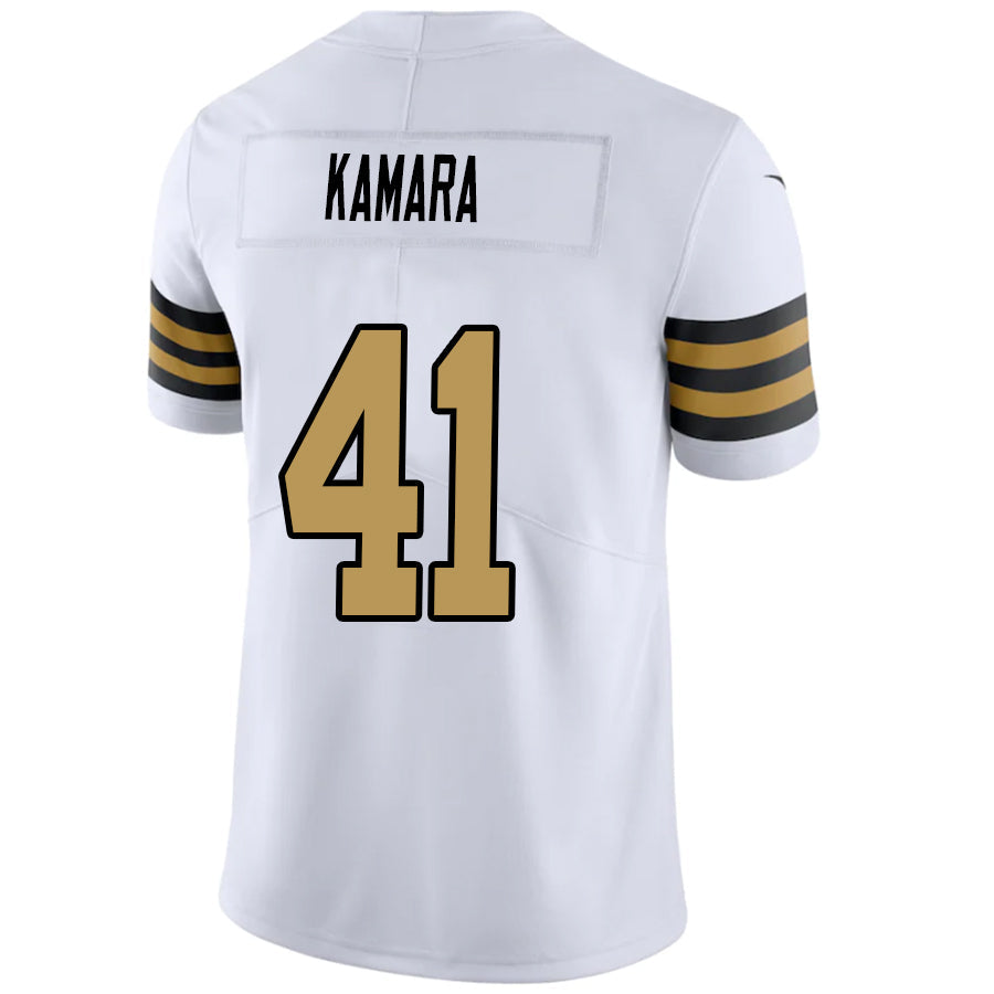 #41 Alvin Kamara Player NO.Saints White Vapor Limited Football Jerseys