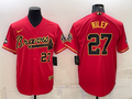 Men's Atlanta Braves Austin Riley #27 Red Replica Game Jersey1