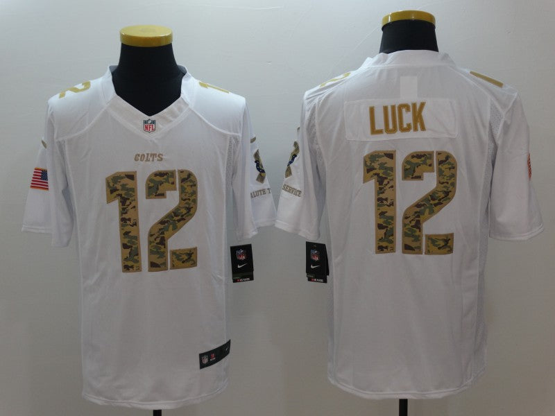 Men's Indianapolis Colts Andrew Luck #12 White Game Player Jersey1