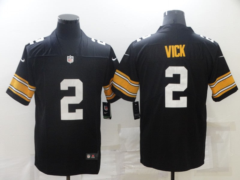 Men's Pittsburgh Steelers Michael Vick #2 Black Player Game Jersey1