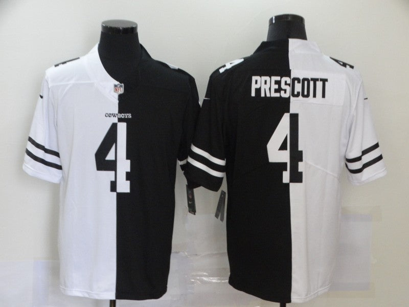Men's Dallas Cowboys Dak Prescott #4 Black/White Game Jersey1