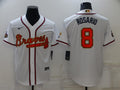 Men's Atlanta Braves Eddie Rosario #8 White Replica Player Jersey1