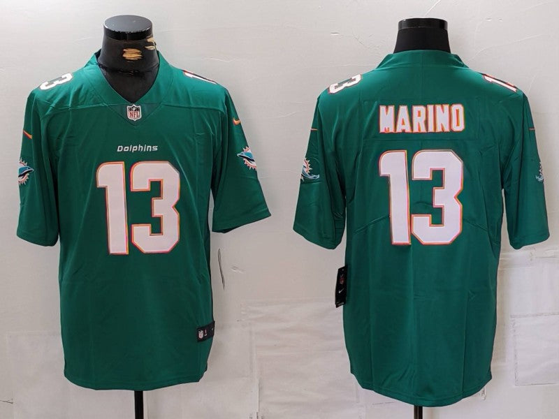 Men's Miami Dolphins Dan Marino #13 Green Game Jersey1