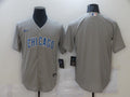 Men's Chicago Cubs Gray Road Authentic Team Blank Jersey1