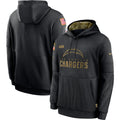 Men's Los Angeles Chargers  2020 Salute to Service Hoodie1 Black