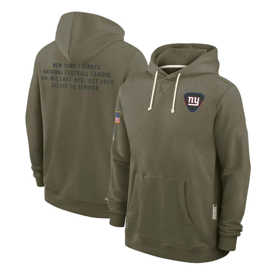 Men's New York Giants Olive 2025 Salute to Service Sideline Standard Issue Dri-FIT Hoodie