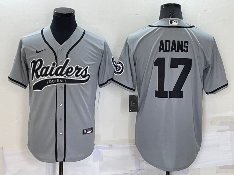 Men's Las Vegas Raiders Davante Adams #17 Gray Game Jersey1 Joint Edition