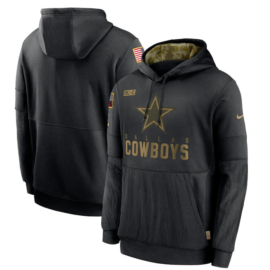 Men's Dallas Cowboys  2020 Salute to Service Hoodie1 Black