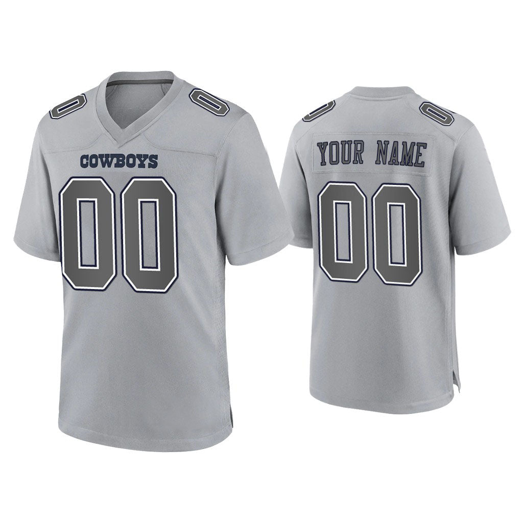 Custom1 Dallas Cowboys Gray Atmosphere Fashion Game Jersey1 Stitched