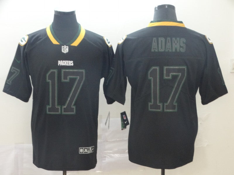 Men's Green Bay Packers Davante Adams #17 Black Authentic Game Jersey1