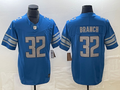 Men's Detroit Lions Brian Branch #32 Blue 2023  Draft Pick Game Jersey1