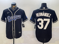 Men's Los Angeles Dodgers Teoscar Hernandez #37 Black Player Jersey1