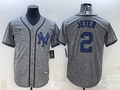 Men's New York Yankees Derek Jeter #2 Gray Replica Player Jersey1
